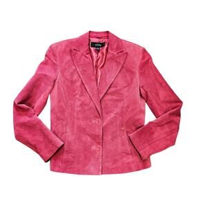 Vtg Alfani Pink Suede Jacket Womens S Leather Blazer Classic Boho Luxury Western